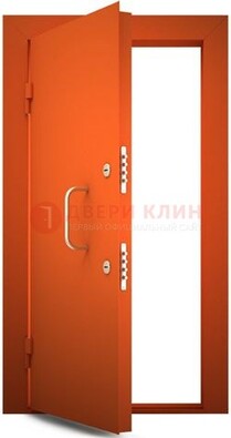 Оранжевая стальная бронированная дверь с нитроэмалью ДБ-2 в Липецке