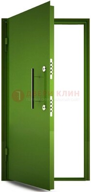 Зеленая металлическая бронированная дверь ДБ-8 в Липецке