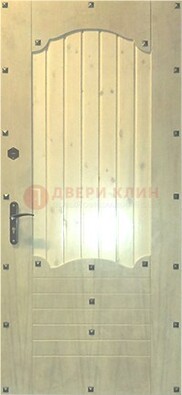 Белая железная дверь с евровагонкой ДЕ-9 в Липецке