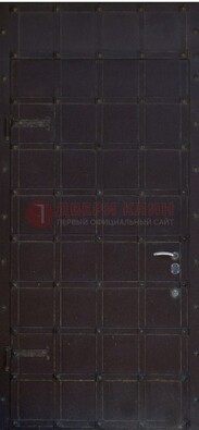 Черная железная дверь с ковкой ДК-5 для офиса в Липецке