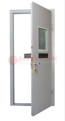 Белая металлическая дверь в кассу ДКС-1 в Липецке