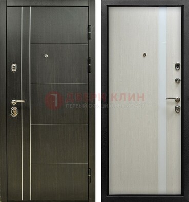 Морозостойкая темная металлическая дверь с МДФ ДМ-164 в Екатеринбурге
