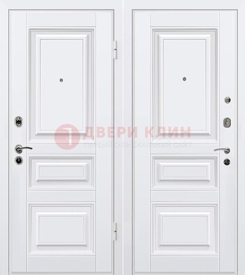 Белая металлическая дверь с МДФ ДМ-179 в Липецке