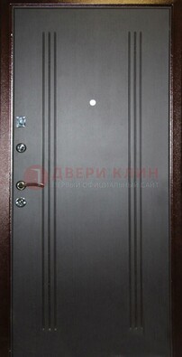 Черная железная дверь с МДФ ДМ-180 в Липецке