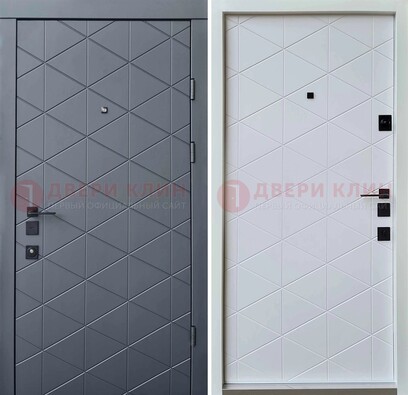 Коричневая железная дверь с МДФ и молдингами ДМ-201 в Липецке