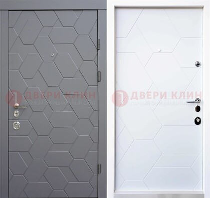 Коричневая стальная дверь с остеклененной МДФ внутри ДМ-204 в Липецке