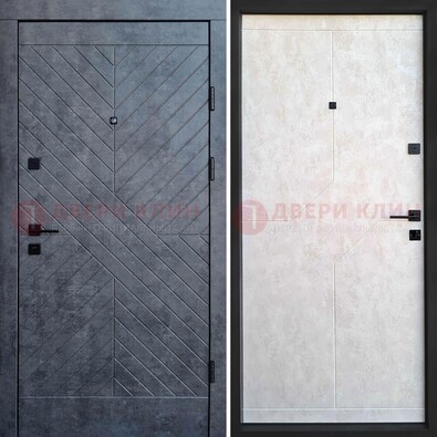 Темная железная дверь с филенчатой МДФ Миланский орех ДМ-217 в Екатеринбурге
