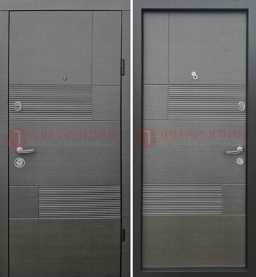 Темная входная дверь с МДФ Темный орех ДМ-225 в Липецке