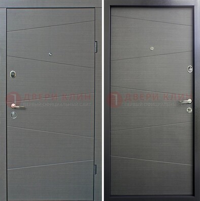Темная стальная дверь с филенчатой МДФ внутри ДМ-228 в Липецке