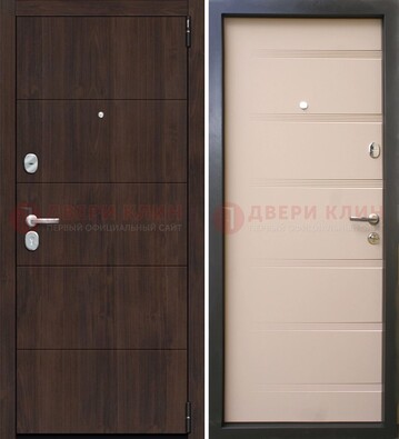 Темная стальная дверь c филенчататыми МДФ ДМ-234 в Липецке
