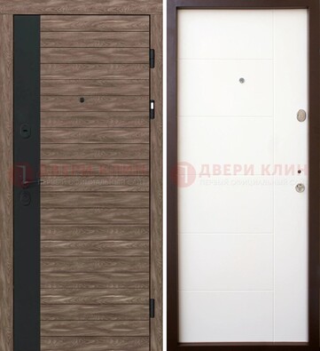 Темная металлическая филенчатая дверь c МДФ Беленый дуб ДМ-239 в Липецке