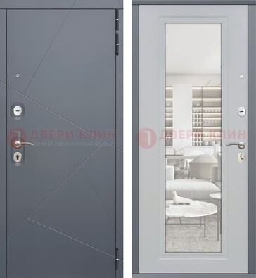 Железная белая дверь c МДФ Орех тисненый ДМ-244 в Липецке