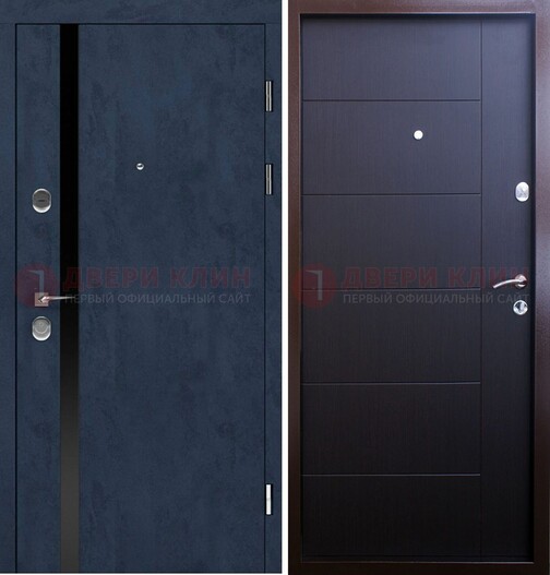 Входная железная дверь c темной филенчатой МДФ ДМ-261