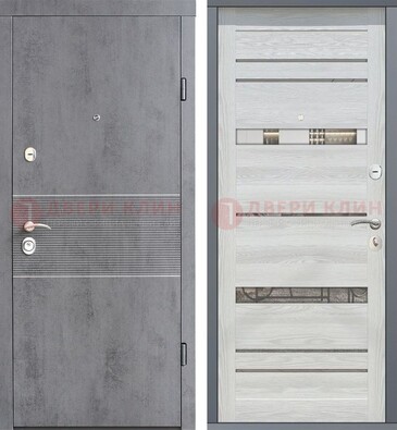 Входная железная дверь c филенчатой МДФ Орех тисненый ДМ-262 в Липецке