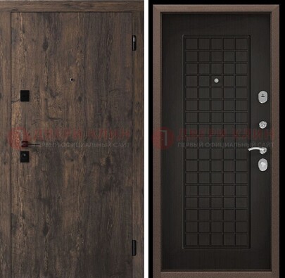 Металлическая коричневая дверь с МДФ Капучино внутри ДМ-286 в Липецке