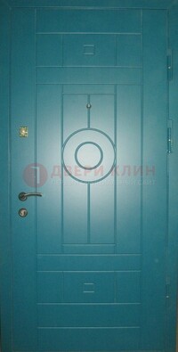 Голубая железная дверь с МДФ ДМ-38 в Липецке