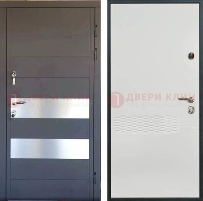Металлическая дверь МДФ темная и светлая ДМ-420 в Липецке