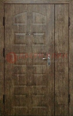 Коричневая тамбурная двухстворчатая дверь с МДФ ДМ-539 в Лыткарино