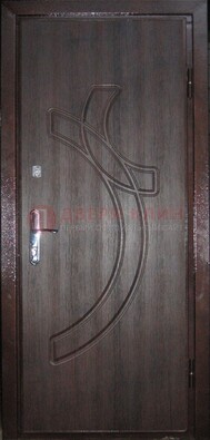 Коричневая входная дверь с МДФ с рисунком ДМ-9 в Липецке