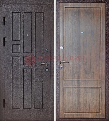 Темная входная дверь с порошковым покрытием МДФ внутри ДП-125 в Липецке