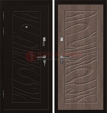 Темная железная дверь с порошковым окрасом ДП-127 в Брянске