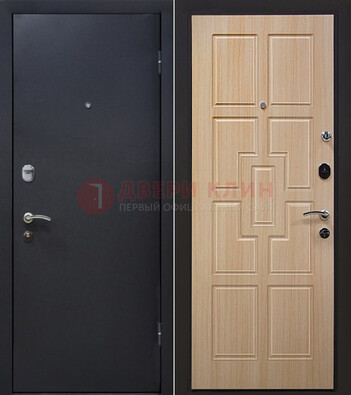 Черная железная дверь с порошковым покрытием ДП-187 в Ступино