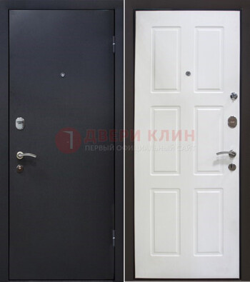 Черная металлическая дверь с порошковым покрытием ДП-193 в Липецке