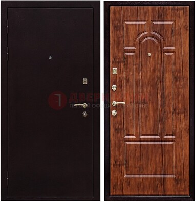 Темная железная дверь с порошковым покрытием ДП-194 в Уфе