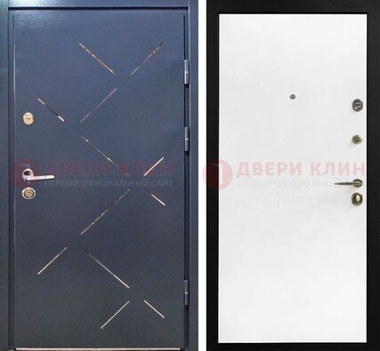 Входная дверь с порошковым напылением Антик медь с Белой МДФ ДП-208 в Екатеринбурге