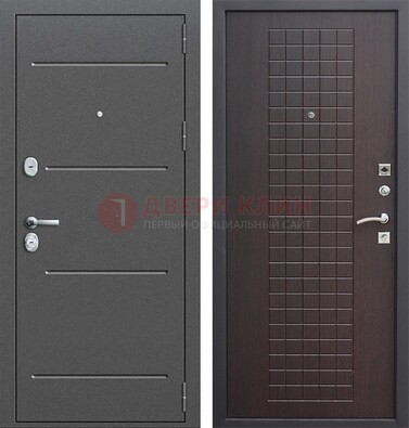 Металлическая дверь с порошковым покрытием и МДФ Махагон ДП-254 в Липецке