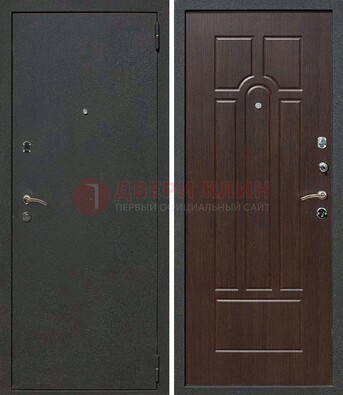 Черная металлическая дверь с порошковым окрасом ДП-47 в Липецке