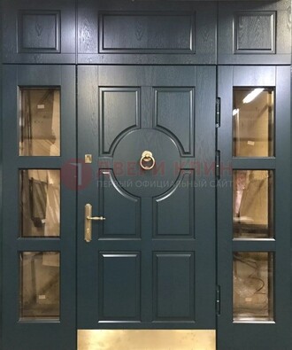 Стальная парадная дверь ДПР-64 со стеклопакетом в Липецке
