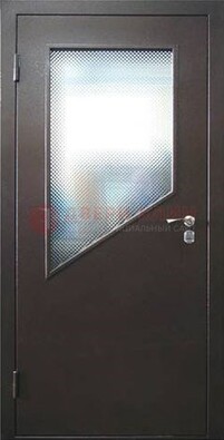 Стальная дверь со стеклом ДС-5 в кирпичный коттедж в Липецке