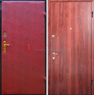 Красная входная дверь с винилискожей ДВ-30 в Липецке