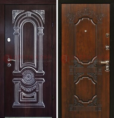 Железная дверь с виноритом в цвете Итальянский орех ДВТ-103 в Липецке