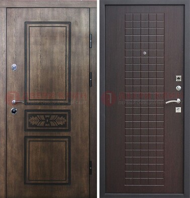Входная резная дверь Итальянский орех с виноритом МДФ Махагон ДВТ-117 в Липецке