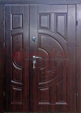 Металлическая филенчатая дверь с виноритом и МДФ Беленый дуб ДВТ-145 в Липецке