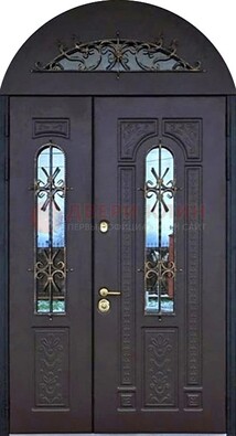 Железная дверь в цвете Итальянский орех с виноритом и темной МДФ ДВТ-157 в Липецке
