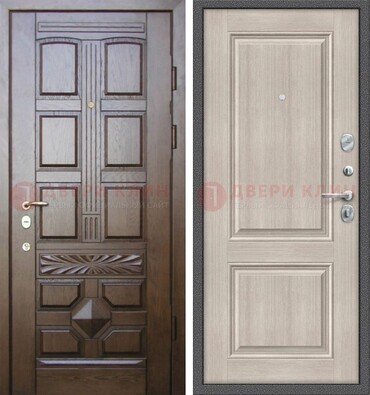 Коричневая металлическая дверь с виноритом ДВТ-223 в Сургуте