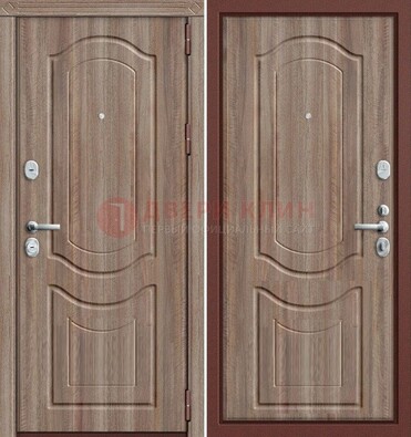 Коричневая металлическая дверь с виноритом ДВТ-26 в Дзержинском