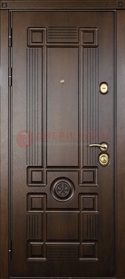 Темная железная дверь с виноритом и рисунком ДВТ-27 в Липецке
