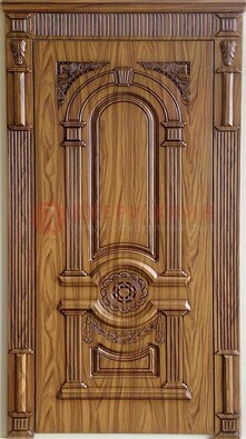 Коричневая металлическая дверь с виноритом ДВТ-61 в Вологде