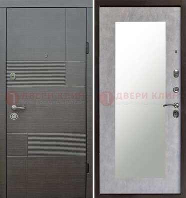 Темная входная дверь с МДФ панелью Венге и зеркалом внутри ДЗ-51 в Липецке