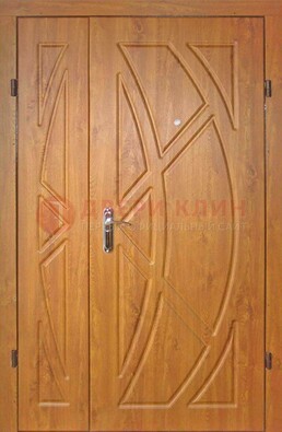 Полуторная металлическая дверь с МДФ золотой дуб ПЛ-17 в Липецке